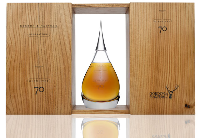 The Glenliivet 70 year old is The single malt is beautifully presented in a tear-shaped hand-blown crystal decanter