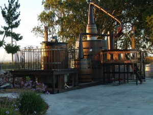 The Log and Copper Still at Lost Spirits Distillery