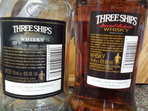 Three Ships Old Bottle vs New Bottle - Rear View