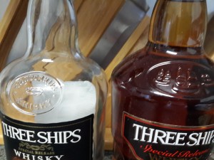 Three Ships Old Bottle vs New Bottle - Embossed Logo Differences