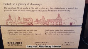 Back of Whisky Advent Calendar 2015